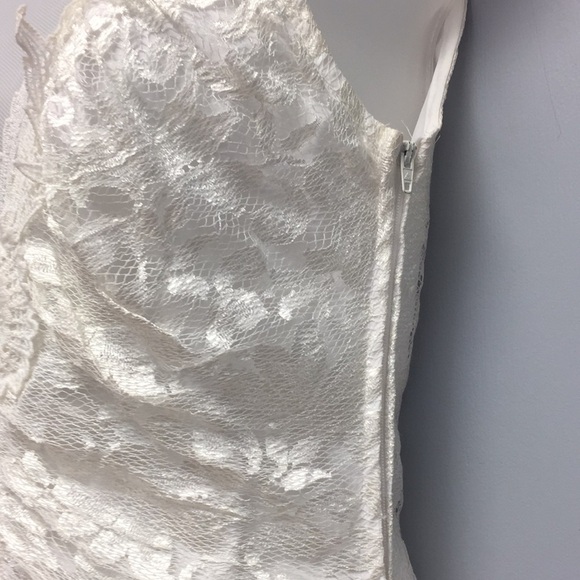 New Leaf by Samir fitted mermaid bead ivory lace deep v 8 10/12 - Picture 3 of 7